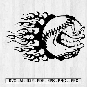 Beisebol dos desenhos animados irritado médio rosto bola rápida esporte arremessador equipe apanhador costuras svg png vinil decalque adesivo camiseta cnc laser gravar clip art