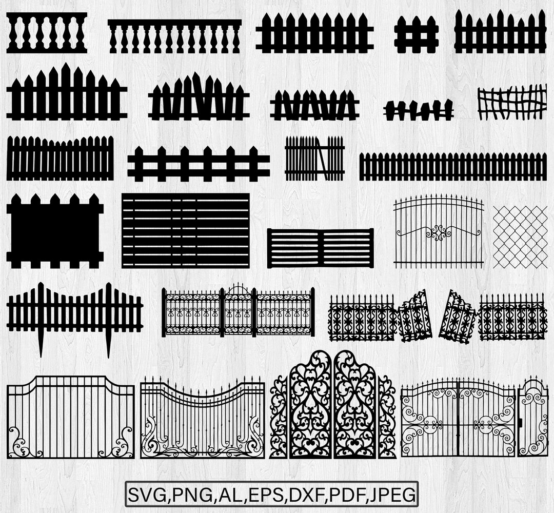 Fence Farmhouse Svg Garden Fence Farm Scene Svg Fence Sign Picket Fence Svg Board Fence Svg