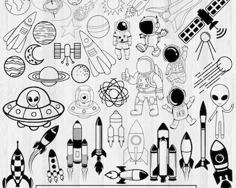 Outer Space Svg Planet Svg Galaxy Svg Astronaut Svg Solar System Svg Space Clipart Moon Svg Science Rocket svg PNG JPG PDF Ai svg Bundle