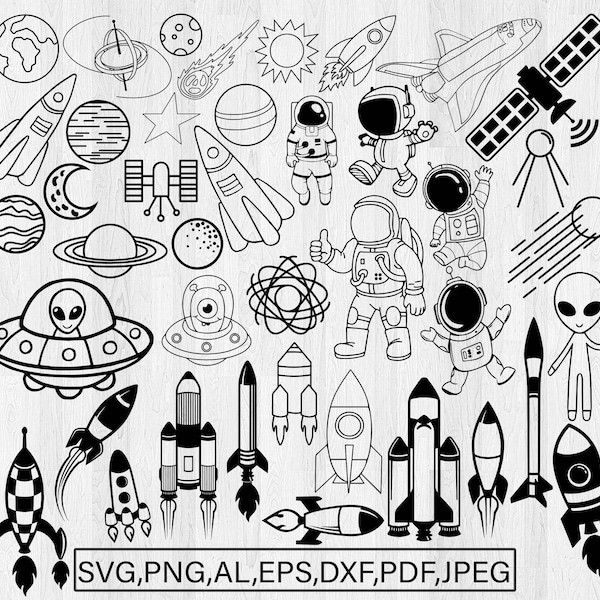 Weltraum SVG Planet SVG Galaxie SVG Astronaut SVG Sonnensystem SVG Weltraum Clipart Mond SVG Wissenschaft Lehrer SVG PNG JPG PDF Ai