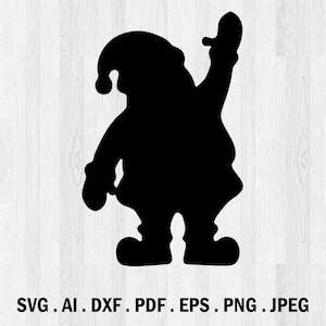 Santa SVG, Christmas SVG, Waving Black Santa SVG, Digital Download, Cricut, Silhouette, Glowforge (individual svg/dxf/png/jpeg files)