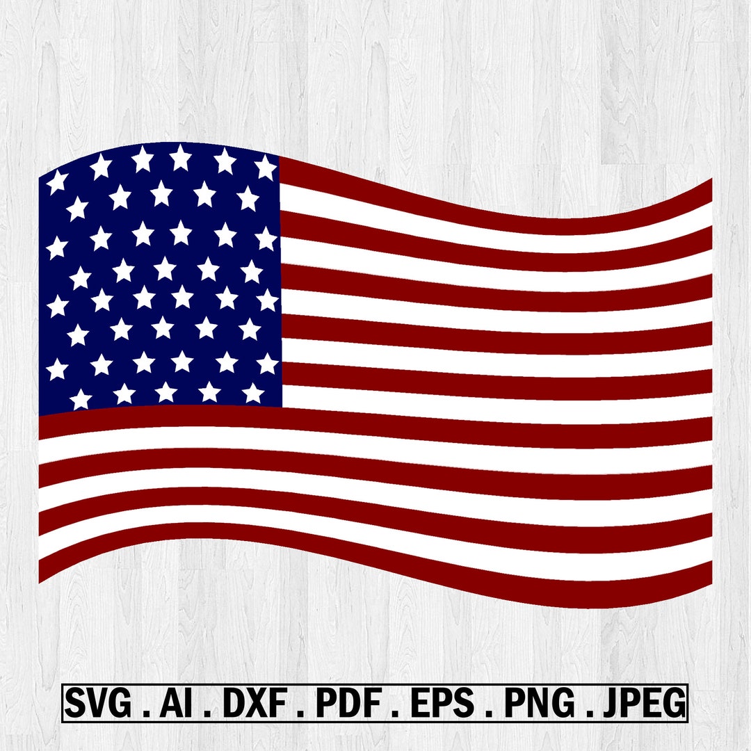 Layered American Flag Svg, Us Flag Svg, USA Flag Clipart, US Flag