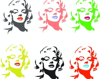 Marilyn Monroe SVG Cut Files, Printable Vector Art (pdf, png, jpg)