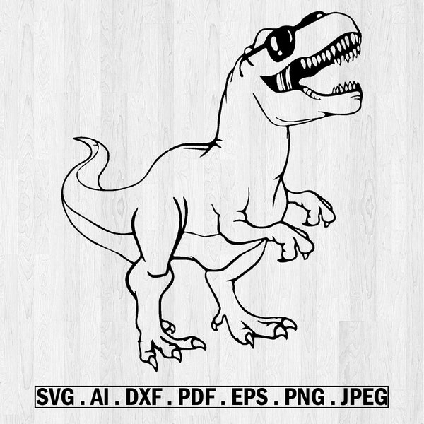 Dinosaure svg, Trex svg, SVG Animal, svg, png, dxf, jpeg, Téléchargement numérique, Fichier de coupe, Cricut, Silhouette, Glowforge, Fichiers Svg pour cricut
