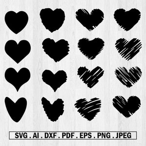 Heart SVG Bundle, Heart Svg, Hand Drawn Heart SVG, Open Heart Svg, Doodle Heart Svg, Sketch Heart Svg, Love Svg, Valentine Svg, Cricut,Png