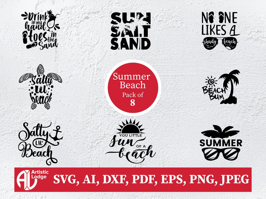 Summer Beach SVG Cut Files for Cricut, Beach Clipart Bundle SVG, Pool ...
