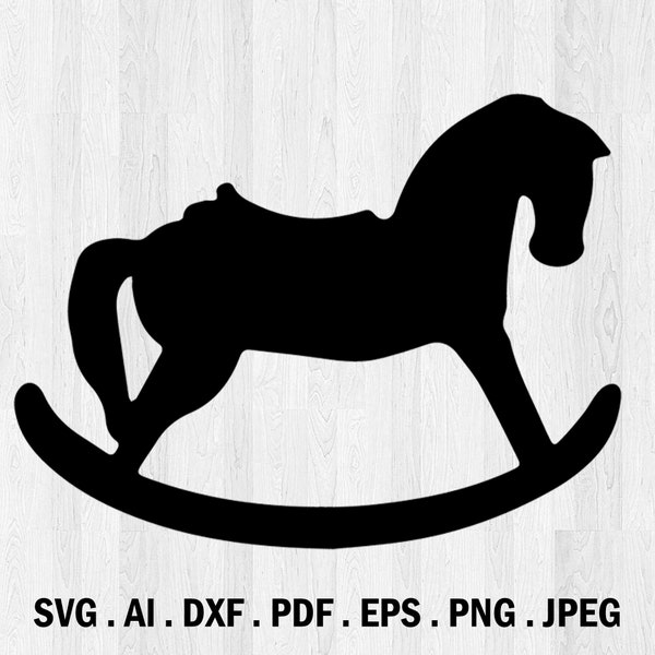 Rocking horse Svg Template, Christmas SVG, Horse Clipart, Animal, Svg Cutting Files, Decorations, Toy, Snowflake, Cricut Silhouette