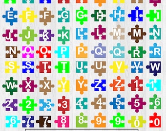 Puzzle Interlocking svg Alphabet Pack Font, Digital Alphabet SVG Letters Svg Dxf Eps png Cricut, Silhouette, Digital Cut Files Monogram