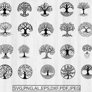 Baum des Lebens SVG Baum des Lebens Clipart Baum Silhouette Baum mit Wurzeln SVG Silhouette SVG Keltische Natur SVG Schnittdateien SVG-Dateien für Cricut