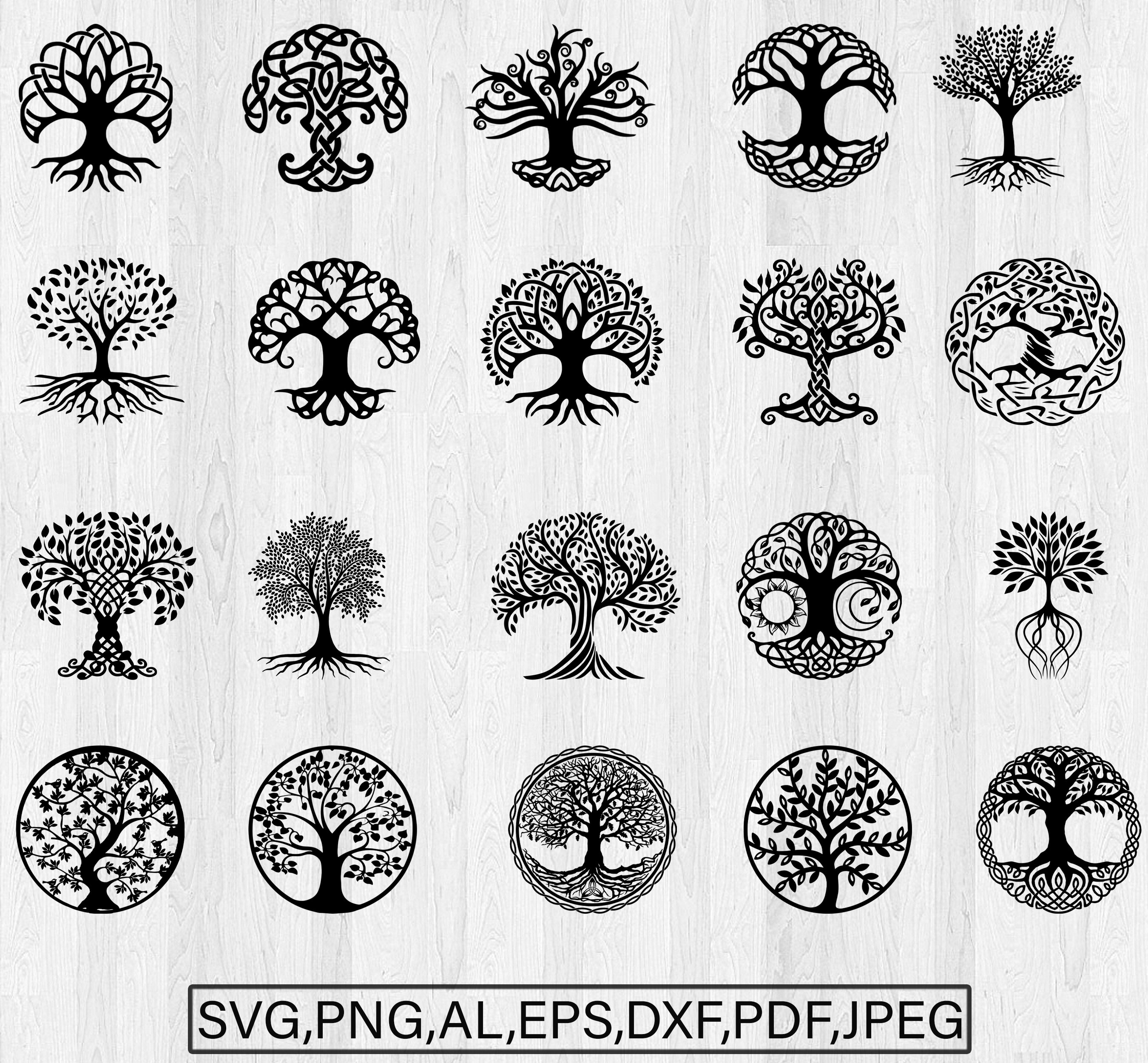 Black And White Tree Of Life Clipart