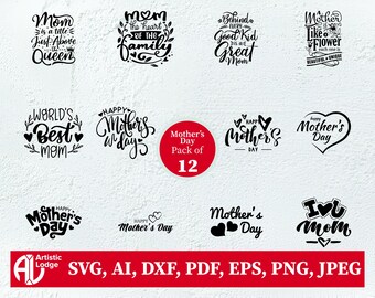 Muttertag SVG Bundle: Mama Zitate, Cricut & Silhouette (Digitale Dateien)