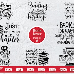Reading SVG Bundle, Book Lover SVG, Book Worm SVG, Anti Social Book Club Svg, Librarian Svg, Floral Book Svg, Cricut Cut Files, Quotes Svg