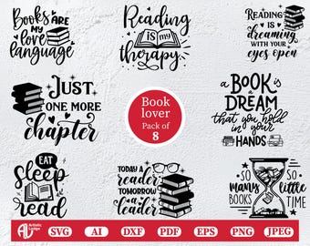 Book Lover SVG Bundle: Reading Quotes for Cricut (Digital Download