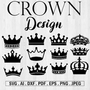 Royal Crown SVG File, King Crown SVG, Queen Crown SVG, Princess Tiara Svg, File For Cricut, For Silhouette, Cut File, Dxf, Png, Svg