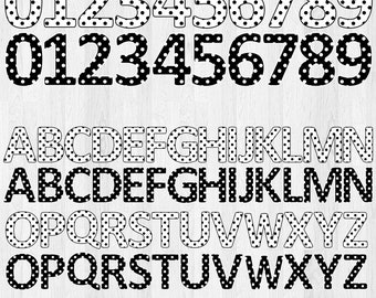 Polka Dot Alphabet SVG: Monogram Letters & Numbers Clipart (Digital Download)