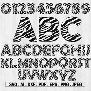 Alfabeto Zebra Svg Monograma Svg Alfabeto Animal Svg Zebra Pattern Alfabeto Clipart Zebra Print Abc Svg Letras extravagantes Svg