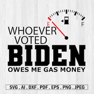 "Whoever Voted Biden Owes Me Gas Money" Vinyl Die Cut Decal Sticker, 3M, USA Made