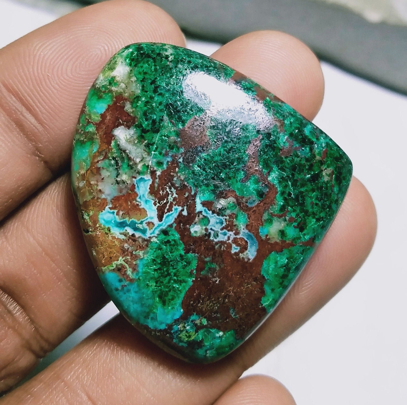 Semi Precious stone Chrysocolla stone Hand made gemstone Etsy