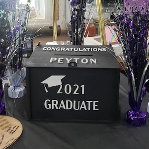 Graduation Card Box for Party - Wooden Keepsake Box - Personalized Gift - Graduation Decorations - Class of 2025 - Party Decor