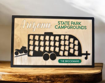 Arizona State Park Camping Map - Track Your Adventures - Campground Travel Tracker - Personalized Camping Map - Your State Park Adventure
