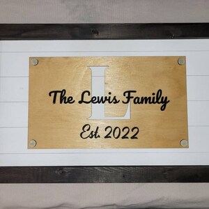 Personalized Last Name Sign - Rustic Wood Sign with Monogram - Established Date - Family Name Sign - Rustic Wood Decor