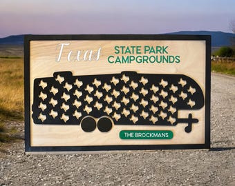 Texas State Park Camping Map - Track Your Adventures - Campground Travel Tracker - Personalized Camping Map - Your State Park Adventure
