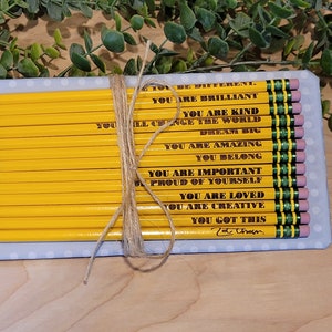 Motivational Pencils - Affirmation Pencils - Encouraging Gifts for Students and Teachers