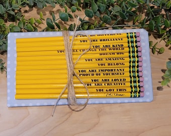 Motivational Pencils - Affirmation Pencils - Encouraging Gifts for Students and Teachers