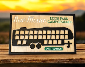 New Mexico State Park Camping Map - Track Your Adventures - Campground Travel Tracker - Personalized Camping Map - Your State Park Adventure
