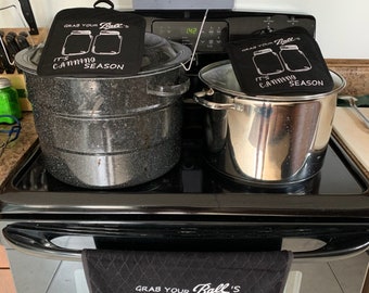 Grab Your Ball’s It’s Canning Season Gift Set for canning Lovers Homestead Kitchen Gift Set for Farmouse Kitchen Homemade Salsa Funny Towels