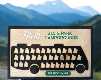 Utah State Park Camping Map - Track Your Adventures - Campground Travel Tracker - Personalized Camping Map - Track Your State Park Adventure