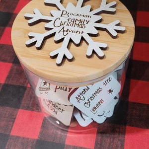 Personalized Christmas Advent Activity Jar For Meaningful Christmas Countdown Bucket List for Family Early Christmas Gift For Holiday Season