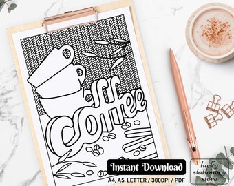 Coffee Coloring, Coffee Cup Coloring, Coloring Sheets, Coloring Pages For Adults, Coloring Pages Printable, Coloring Book Pages, Coloring