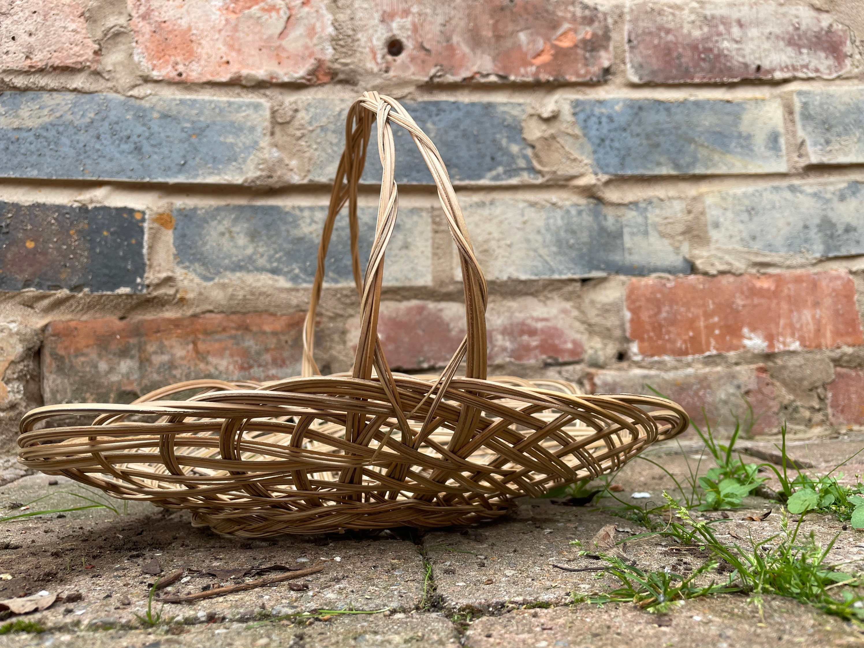Vintage Flower Basket Antique Traditional Wedding Handwoven Etsy