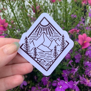 mountain line drawing Sticker