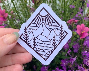 Bergstrich Zeichnung Sticker
