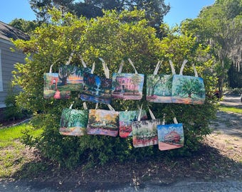 Savannah Tote Bag,Georgia Gifts,Local Art Tote Bag,Tote,Historic City Souvenir,Gift for Her,Unique gift,Canvas Tote,Savannah,Shopping Bag