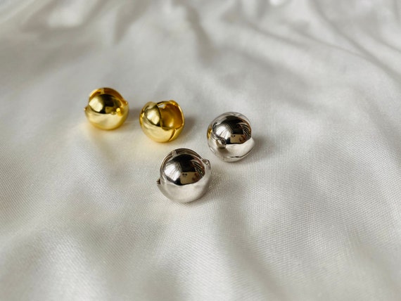 925 Sterling Silver Half Bead Ball Earring Clip On Earrings 14mm –  Ritastephens