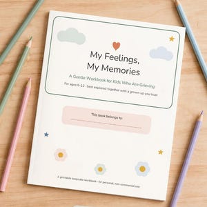 Grief Workbook for Kids, Multilingual Child Therapy Tools, Bereavement Journal, English Dutch Spanish French German, Counseling Printable