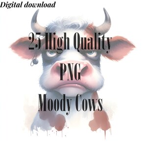 whimsical Cow funny Clipart Bundle Set of 25 quirky illustrations Commercial License DIY Digital paper crafts Instant Download