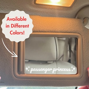 Passenger Princess Mirror Car Decal, Rear View Car Decal, Car Decal,