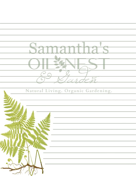 Visual Arts Instant Download Vintage Fern Letter Writing Paper Writing ...