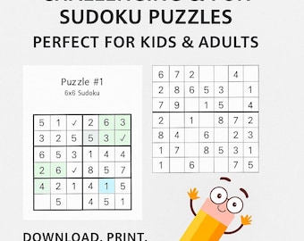 Children's Puzzles. Three volumes of 6x6 Sudoku puzzles. Each volume includes 300 puzzles
