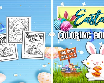 Easter coloring book, 40 Printable Pages