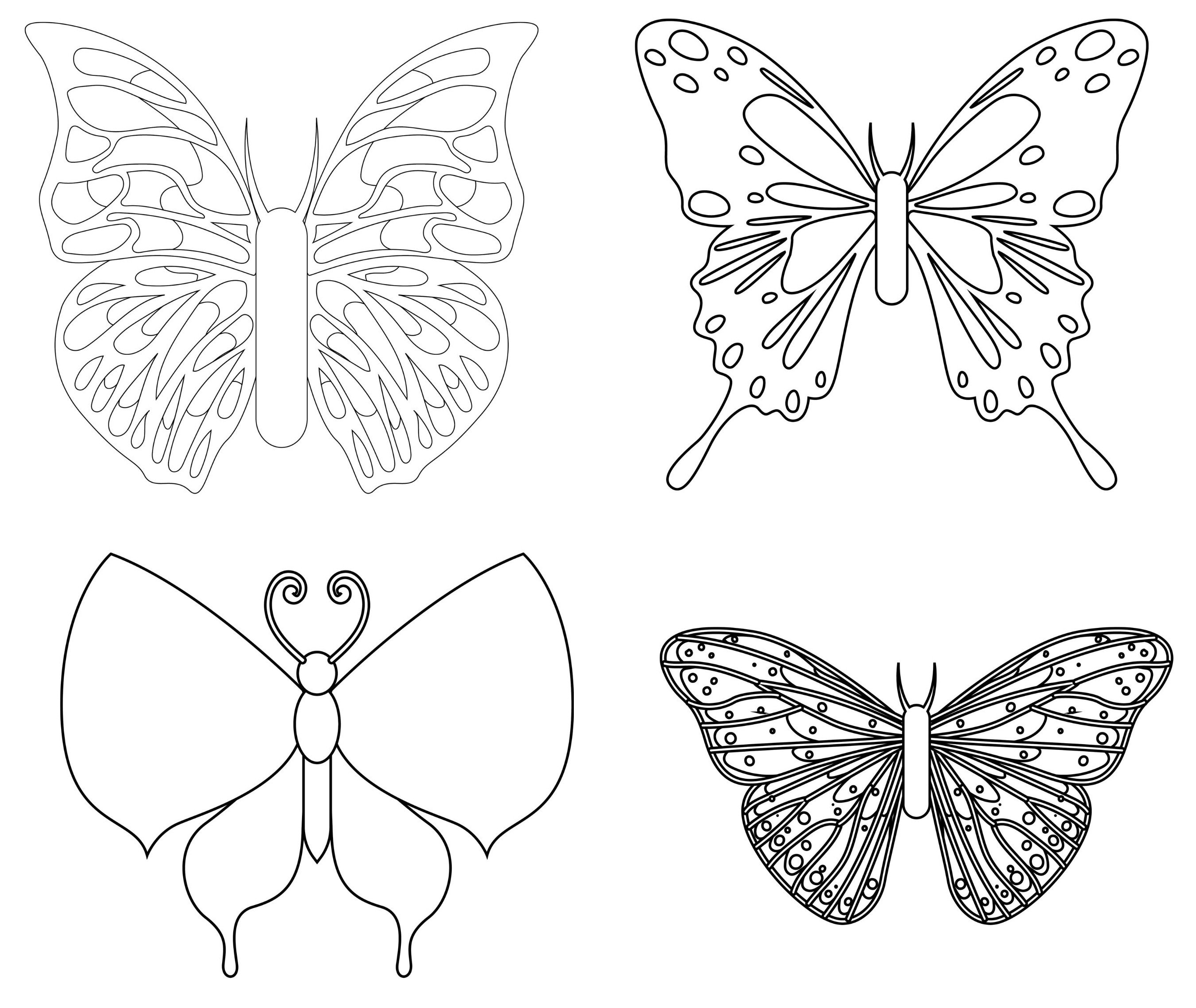 Butterfly Coloring Book, Printable Coloring Book for Children, Digital ...