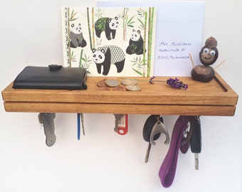 Key board Key board Key rack Key storage Solid oak wood, 31 x 10 cm, optional shelf, magnets