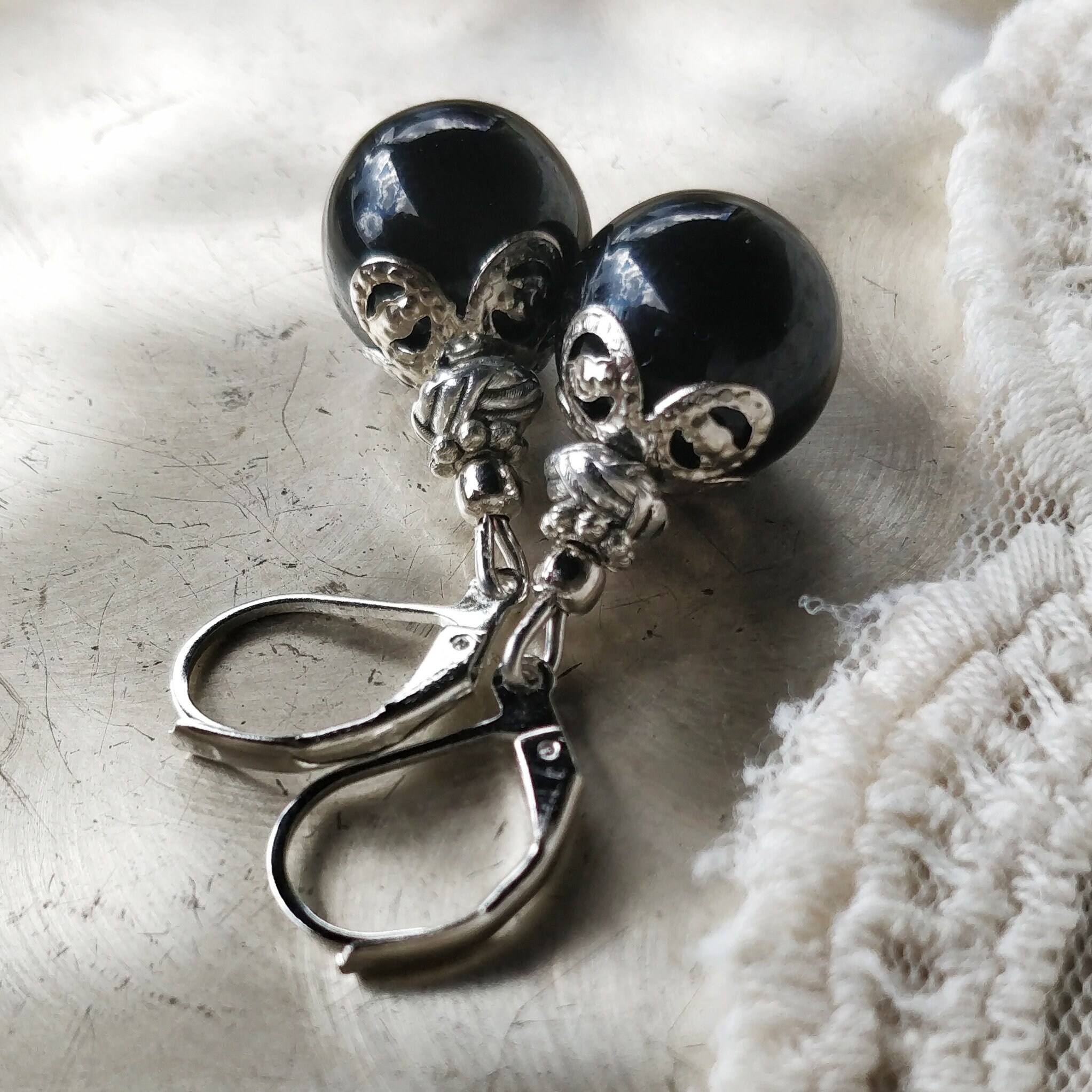 Black on sale gown earrings