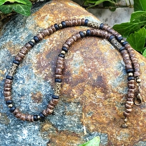 JACK surfer necklace, men's jewelry, men's necklace, coconut pearl necklace, gift for men, father, brother, son, friend for birthdays and much more.
