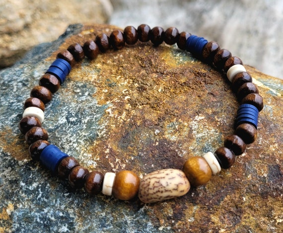 Bracelet Riviera CELECT - Couleurs Marron, Beige, Orange, Bleu - Cuir PU Et Acier Inox