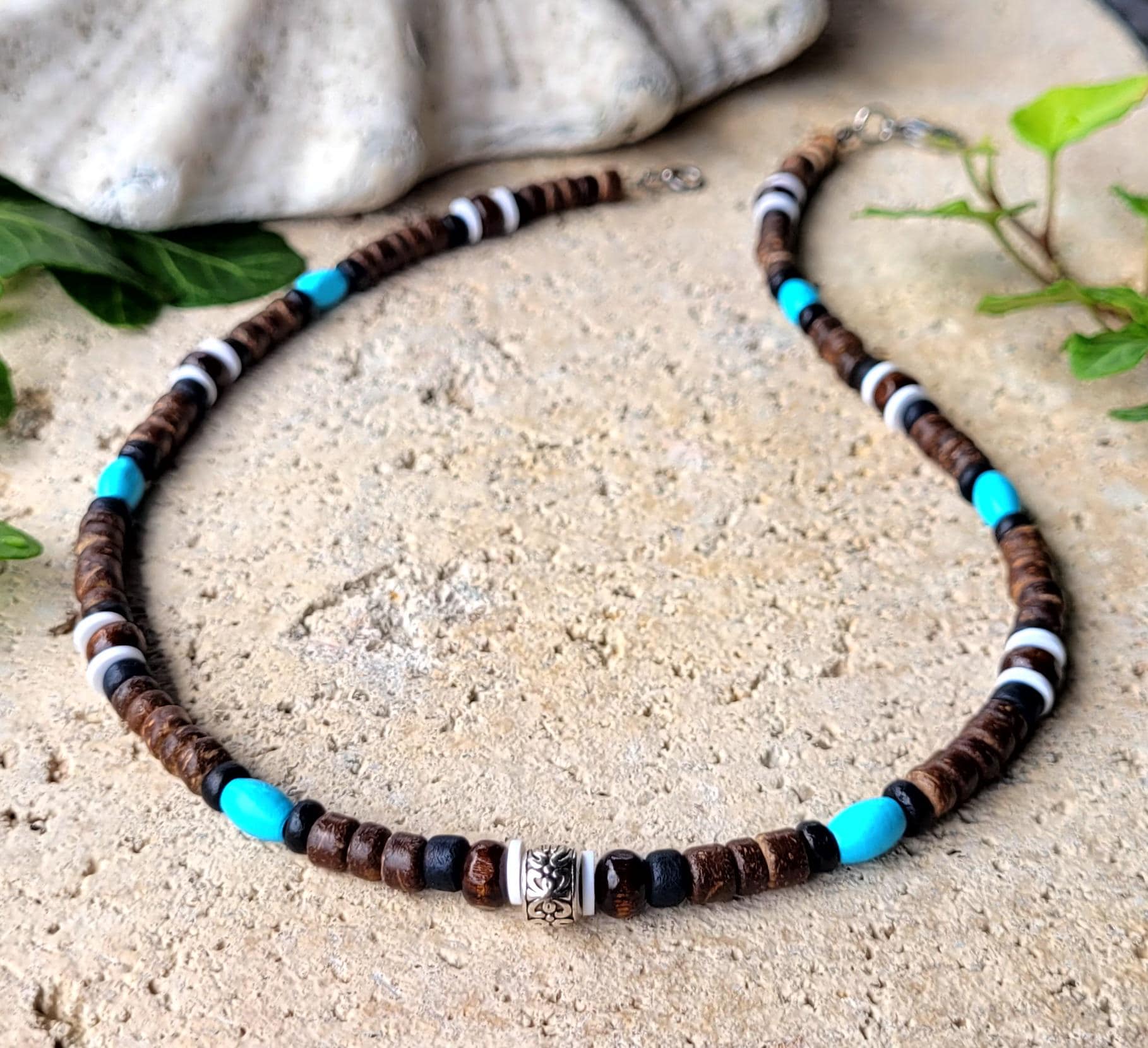 6 Colors - NEW!! Surfer Necklace, Wooden Bead Necklace, Men's